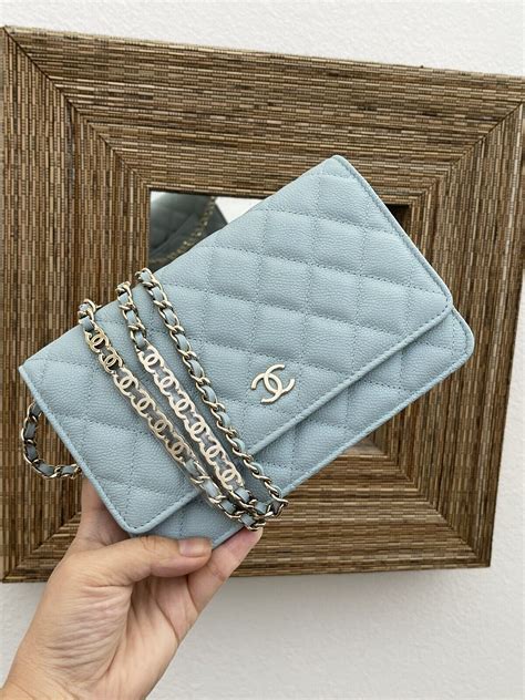 chanel gray wallet